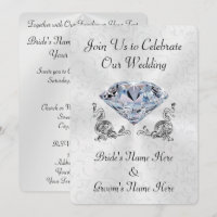 Invitations de noces de diamant personnalisées par