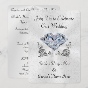 Invitations de noces de diamant personnalisées par
