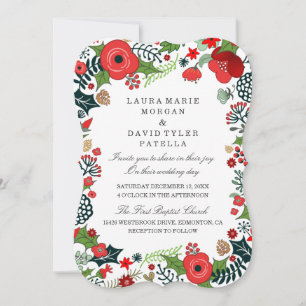 Invitations de noces de Noël rouge et vert
