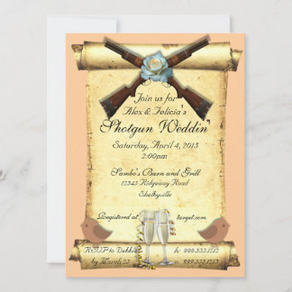 Invitations de noces de tir dans une pêche douce