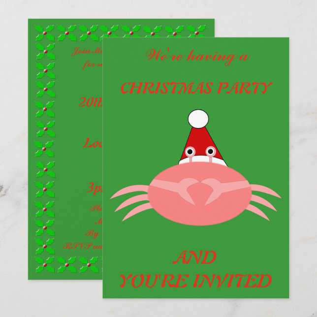 Invitations de Noël (Devant / Derrière)