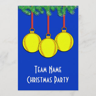 Invitations de Noël au softball de Fastpitch