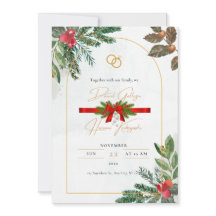 Invitations de Noël aux Berries rouges d'hiver.