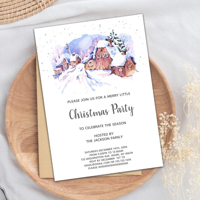 Invitations de Noël de la Maison de neige (Snow House Christmas Invitations)