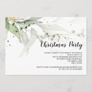 Invitations de Noël Eucalyptus moderne