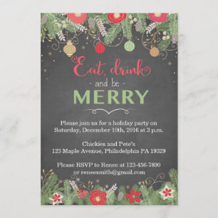 Invitations de Noël - Mangez Boire & Soyez Joyeux