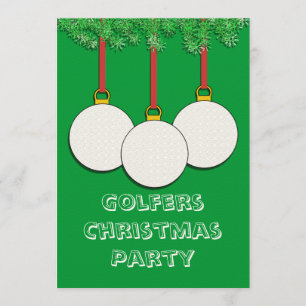 Invitations de Noël pour des golfeurs