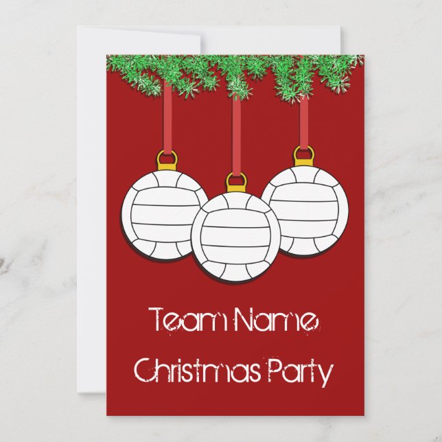 Invitations de Noël pour le volleyball (Devant)