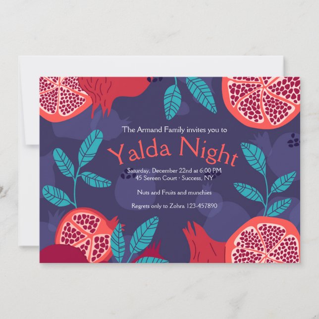 Invitations de nuit Yalda (Devant)