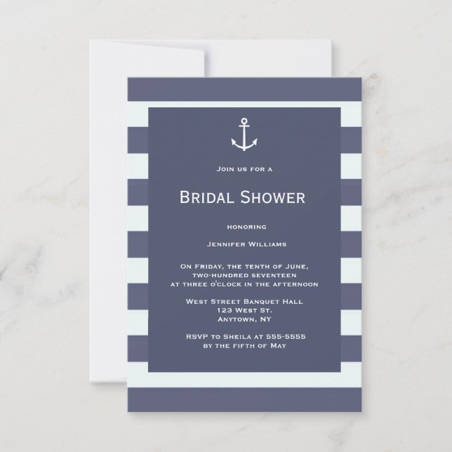Invitations de nuptiale marine moderne (Devant)
