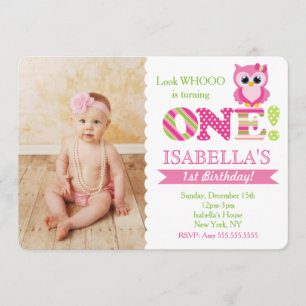 Invitations de Owl First Birthday
