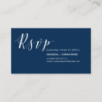 Invitations de parti RSVP, Moderne Elegant Marine 