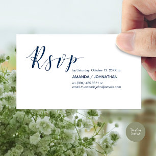 Invitations de parti RSVP, Moderne Elegant Marine
