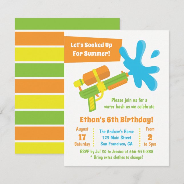 Invitations de partie d'anniversaire de enfant de (Devant / Derrière)