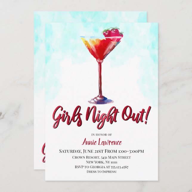 Invitations de partie de Bachelorette de nuit de (Devant / Derrière)