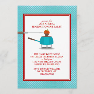 Invitations de partie de fondue de vacances