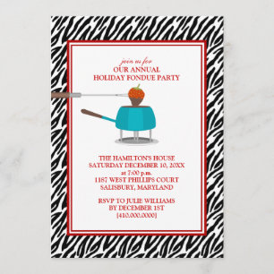 Invitations de partie de fondue de vacances