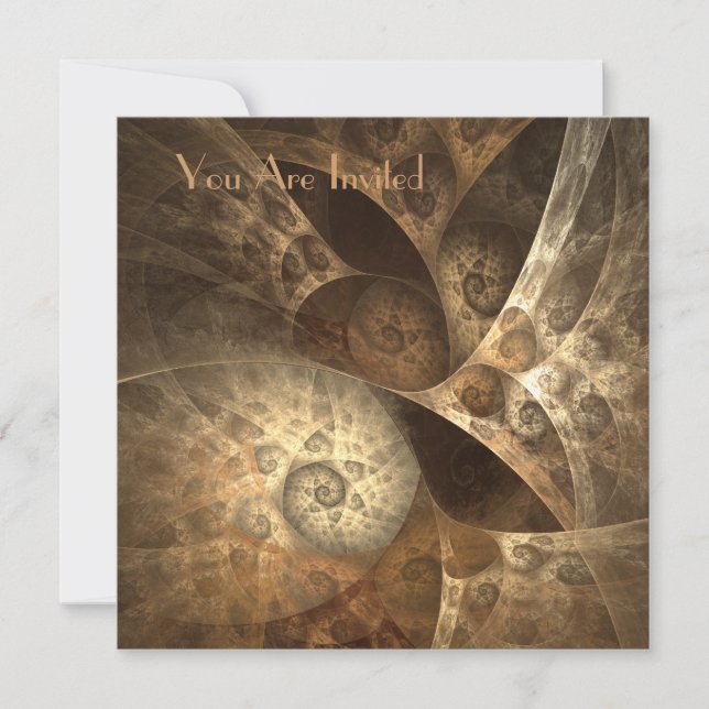 Invitations de partie de fractale de cannelle et (Devant)