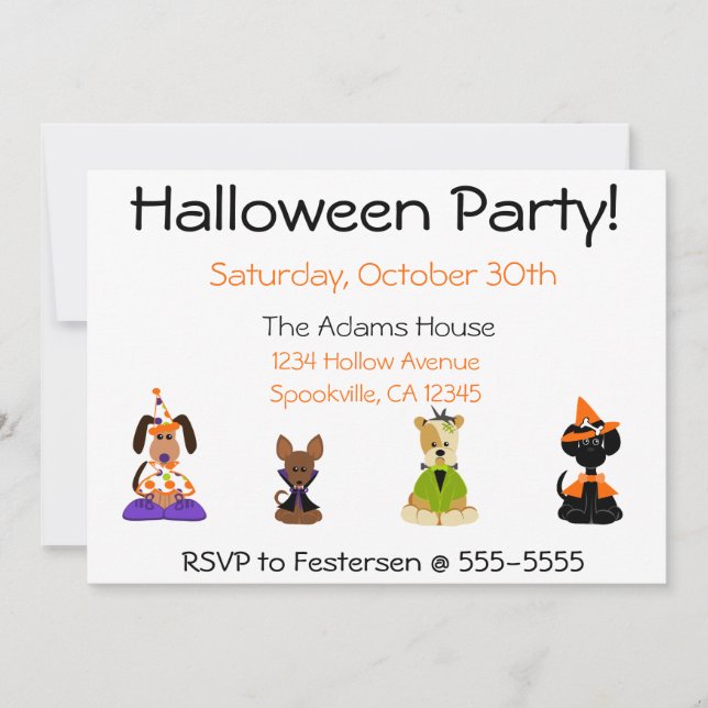 Invitations de partie de Halloween (Devant)