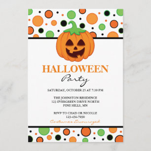 Invitations de partie de Halloween de citrouille