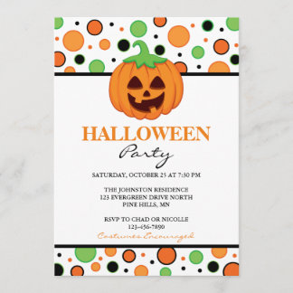 Invitations de partie de Halloween de citrouille