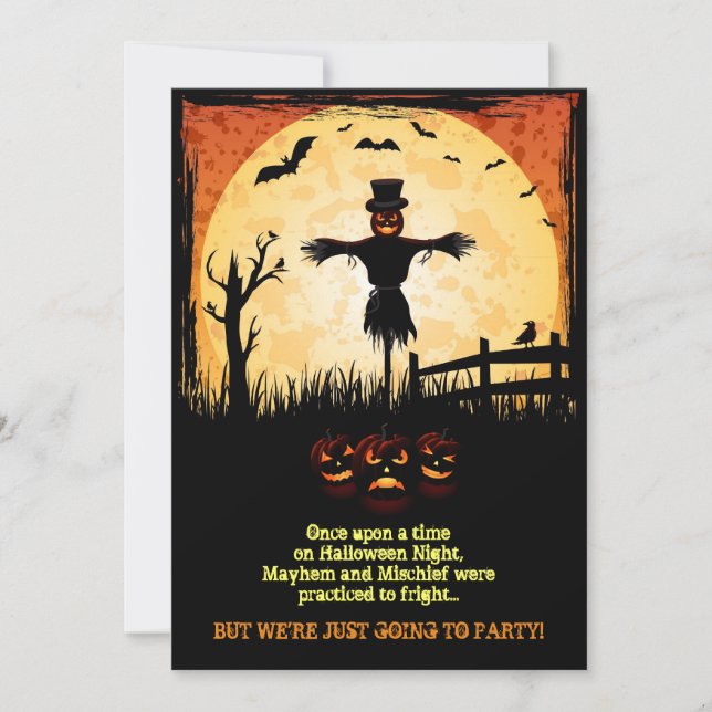 Invitations de partie de Halloween de clair de (Devant)