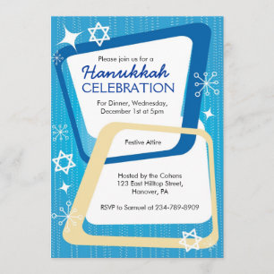 Invitations de partie de Hanoukka rétros