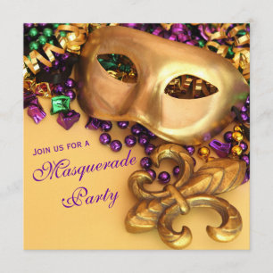 Invitations de partie de mascarade de mardi gras