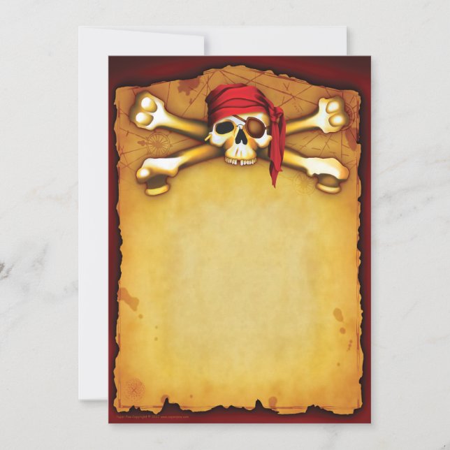 Invitations de partie de pirate (Devant)