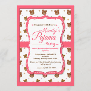 Invitations de partie de pyjama