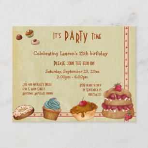 Invitations de partie de sucreries et de festins