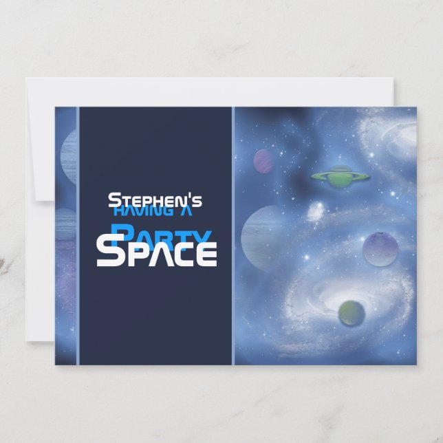 Invitations de partie de thème de l'espace - (Devant)