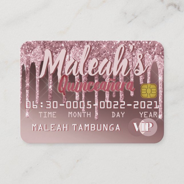 Invitations de Parties scintillant Rose de la gout (Devant)