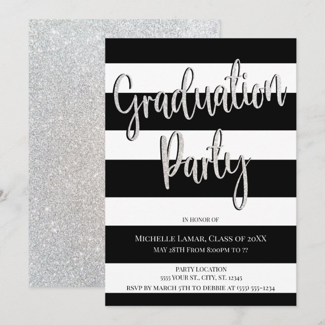 Invitations de parties scintillantes et de fête de (Devant / Derrière)