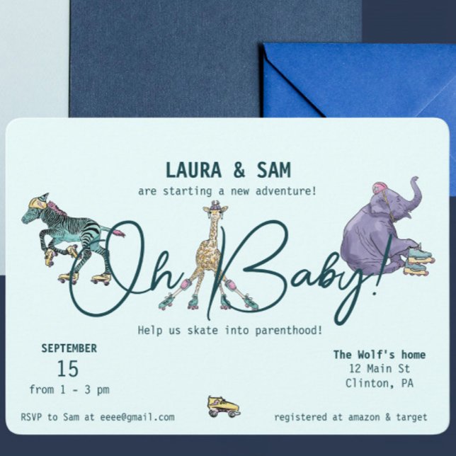 Invitations de patinage pour le baby shower (Créateur téléchargé)