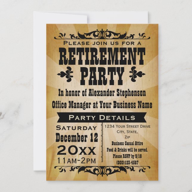 Invitations de pays tiers Vintage personnalisables (Devant)