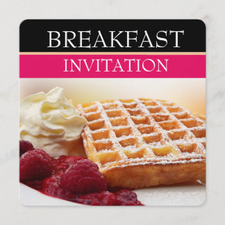 Invitations de petit déjeuner de fruit de gaufre