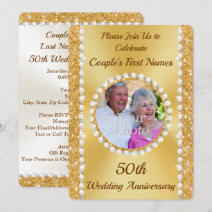 Invitations de photos personnalisées, 50e annivers
