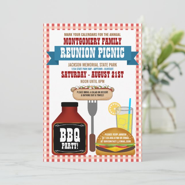 Invitations de pique-nique de réunion familiale (Debout devant)
