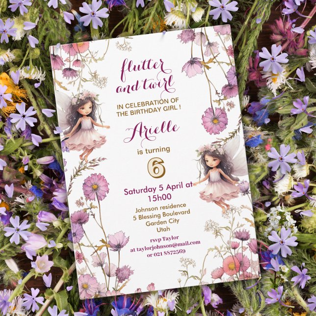 Invitations de Pixie fleur sauvage Fairy Lavender (Créateur téléchargé)