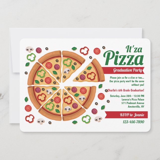 Invitations de Pizza Party (Devant)