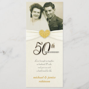Invitations de poche factices pour le 50e annivers