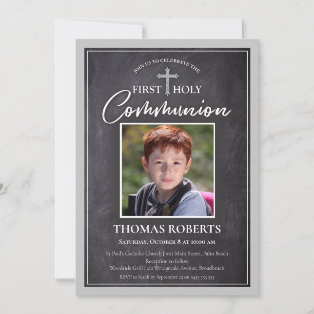 Invitations de première communion | Tableau de bor (Devant)
