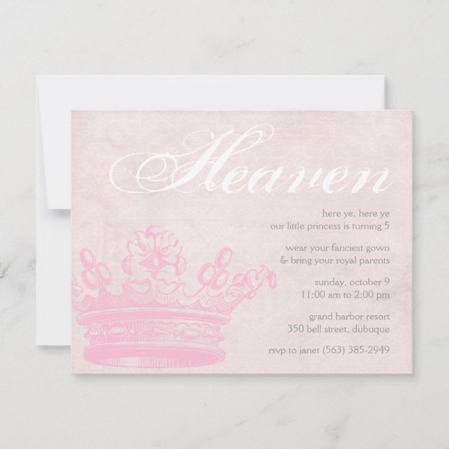Invitations de princesse céleste (Devant)
