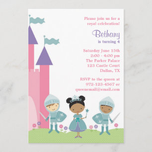 Invitations de princesse et de chevaliers afro-amé