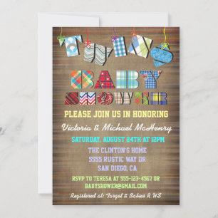 Invitations de pub pour bébés de Rustic Twins