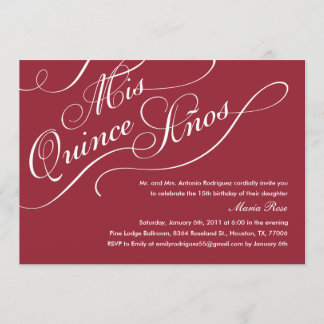 Invitations de Quinceanera, une légende rouge