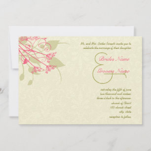 Invitations de Raspberry Dandelion Mariage damassé