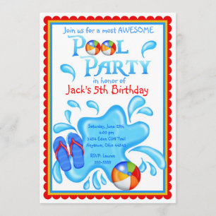 Invitations de réception au bord de la piscine