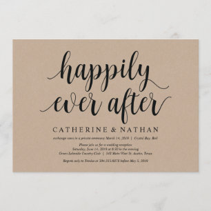 Invitations de réception Rustic Kraft Mariage Elop
